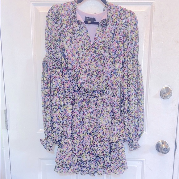 Ted Baker London Karlie Multicolor Black Smocked Detail Tiered Mini Dress - Picture 2 of 9